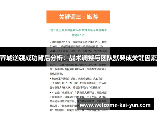 蓉城逆袭成功背后分析:战术调整与团队默契成关键因素 蓉城逆袭成功背后分析:战术调整与团队默契成关键因素
